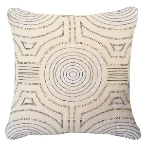 Outdoor Dreamtime Aboriginal Dot Natural Lounge Cushion 55 x 55 cm